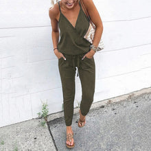 Load image into Gallery viewer, 2020 Summer Women Holiday Casual Sleeveless Jumpsuits Fashion Ladies Solid Color Bodysuit Wide Leg Loose Long Pants Trousers