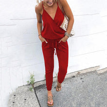 Load image into Gallery viewer, 2020 Summer Women Holiday Casual Sleeveless Jumpsuits Fashion Ladies Solid Color Bodysuit Wide Leg Loose Long Pants Trousers