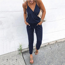 Load image into Gallery viewer, 2020 Summer Women Holiday Casual Sleeveless Jumpsuits Fashion Ladies Solid Color Bodysuit Wide Leg Loose Long Pants Trousers