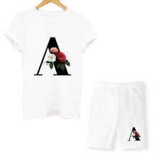 Load image into Gallery viewer, Women Two Piec Set Letter T Shirts And Shorts Set Summer Short Sleeve O-neck Casual Joggers Biker Shorts Sexy Outfit For Woman