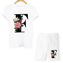 Load image into Gallery viewer, Women Two Piec Set Letter T Shirts And Shorts Set Summer Short Sleeve O-neck Casual Joggers Biker Shorts Sexy Outfit For Woman