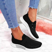 Load image into Gallery viewer, Women Casual Shoes Spring Crystal Solid Female Mesh Sneakers Casual Flat Shoes Women Flats Ladies Sport Shoes White