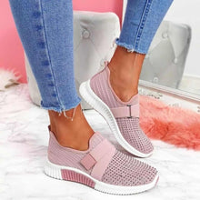 Load image into Gallery viewer, Women Casual Shoes Spring Crystal Solid Female Mesh Sneakers Casual Flat Shoes Women Flats Ladies Sport Shoes White