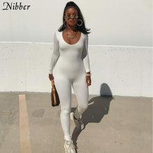 Load image into Gallery viewer, Nibber Basic Bodycon Jumpsuit For Women‘s Clothing Casual Brown Fitness Rompers 2021 Y2K Playsuit Activity Streetwear Overalls