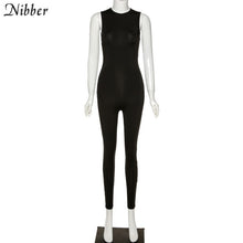 Load image into Gallery viewer, Nibber Basic Bodycon Jumpsuit For Women‘s Clothing Casual Brown Fitness Rompers 2021 Y2K Playsuit Activity Streetwear Overalls