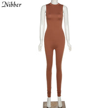 Load image into Gallery viewer, Nibber Basic Bodycon Jumpsuit For Women‘s Clothing Casual Brown Fitness Rompers 2021 Y2K Playsuit Activity Streetwear Overalls