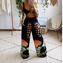 Load image into Gallery viewer, 2 Pcs Suit Summer Tracksuit Sets Womens Outfits Boho Beach Style Print Underwear Loose Wide Leg Pants Female Clothes Sets 2021